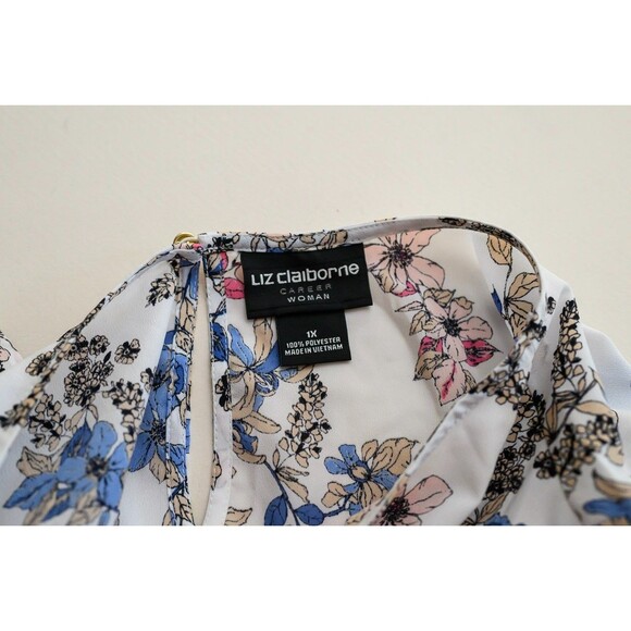 Liz Claiborne Career Woman 1X floral blouse office - Picture 3 of 6
